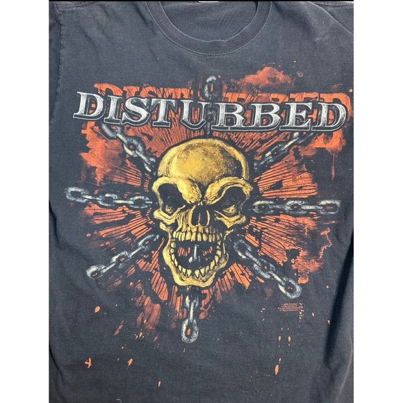 DISTURBED Indestructible Skull T-Shirt Y2k - Picture 6 of 9
